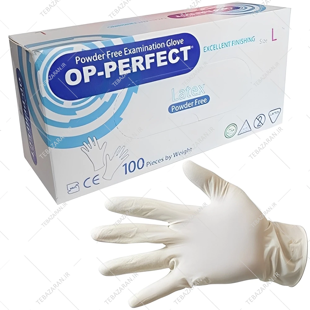 دستکش لاتکس بدون پودر اوپی پرفکت
